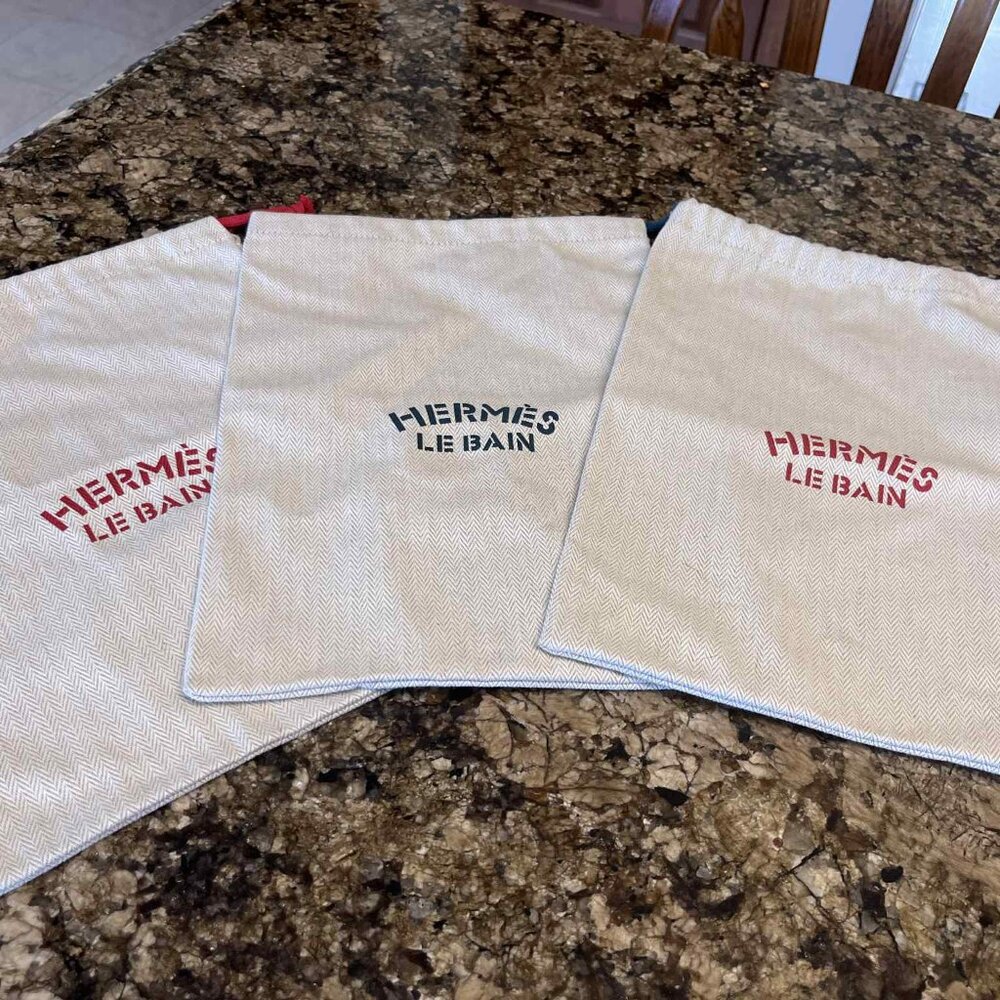 THREE HERMES DUST BAGS